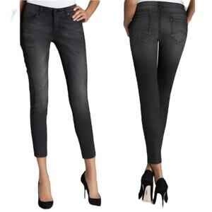 D-ID Revolve Quilted Side Striped Skinny Jeans Black Wash Size 31